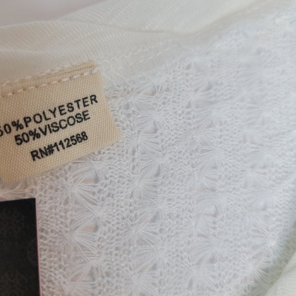 Miss Me Long Sleeve Top Womens Medium White NWT Rhinestone Studded Lace Yoke - Picture 9 of 9